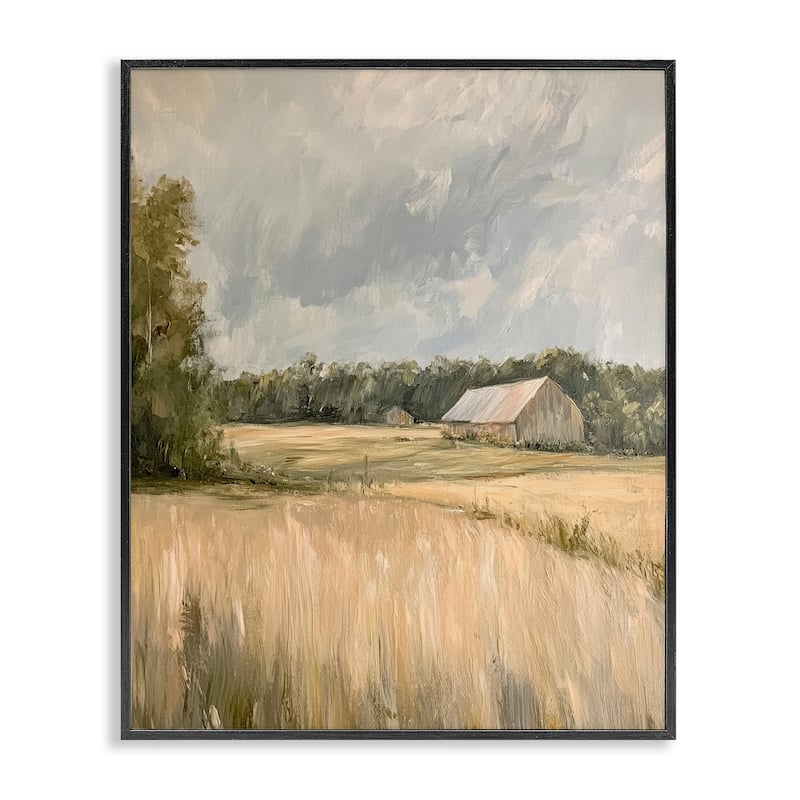 Stupell Natural Farm's Wispy Grasses Framed Giclee Art Design By Petal Prints Design - 24 x 30 - Black