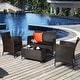 preview thumbnail 34 of 49, Costway 8PCS Rattan Patio Furniture Set Cushioned Sofa Chair Coffee - See Details