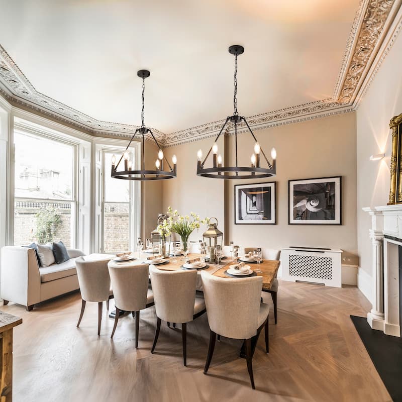 6-Lights ​Curved Arms Wagon Wheel Chandeliers