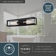 preview thumbnail 5 of 9, Milton 2-Light 24 in. Black Wall Sconce, Cage Shade, Dimmable, LED Compatible, Bathroom Vanity Lighting Fixture