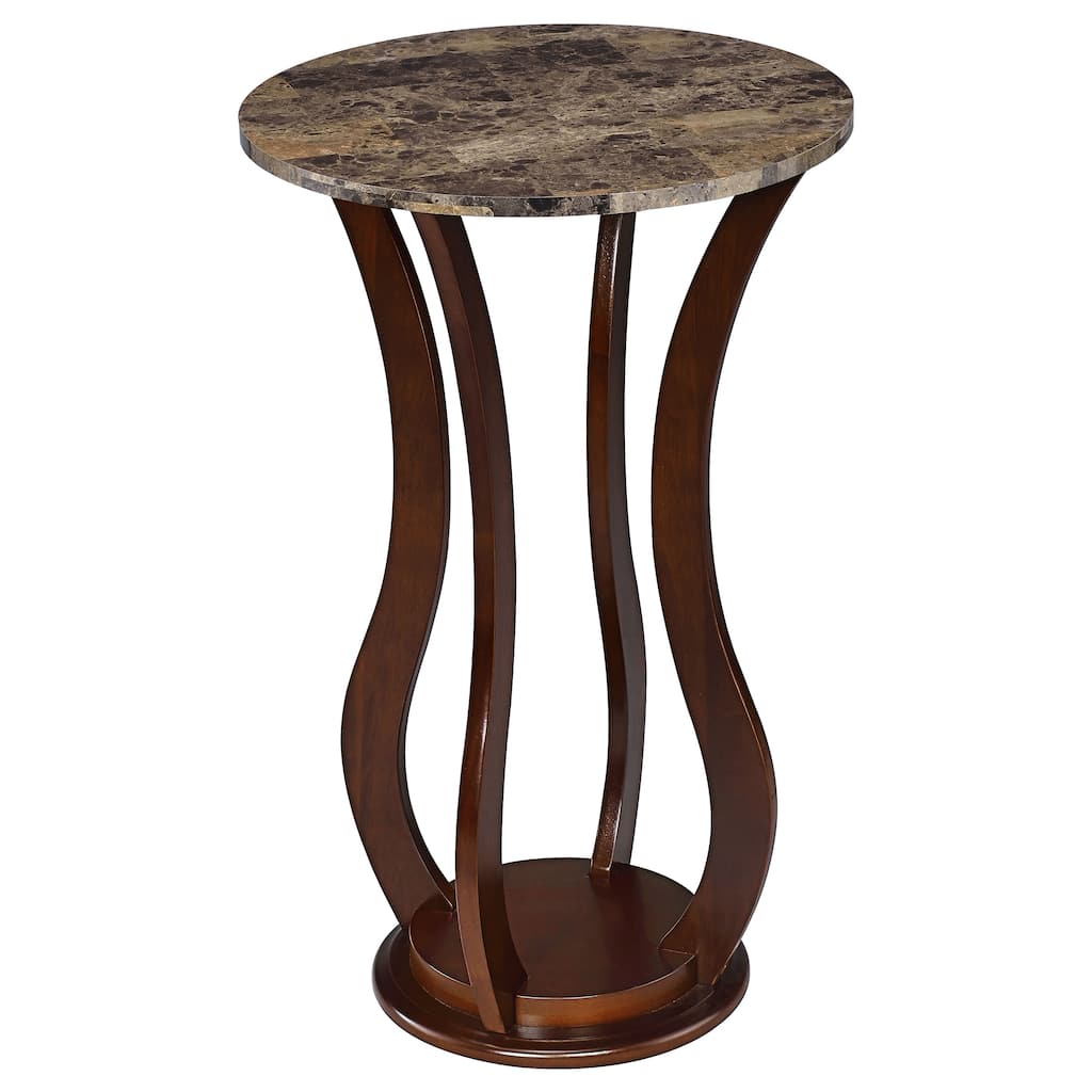 Elton Round Faux Marble Top Accent Side Table