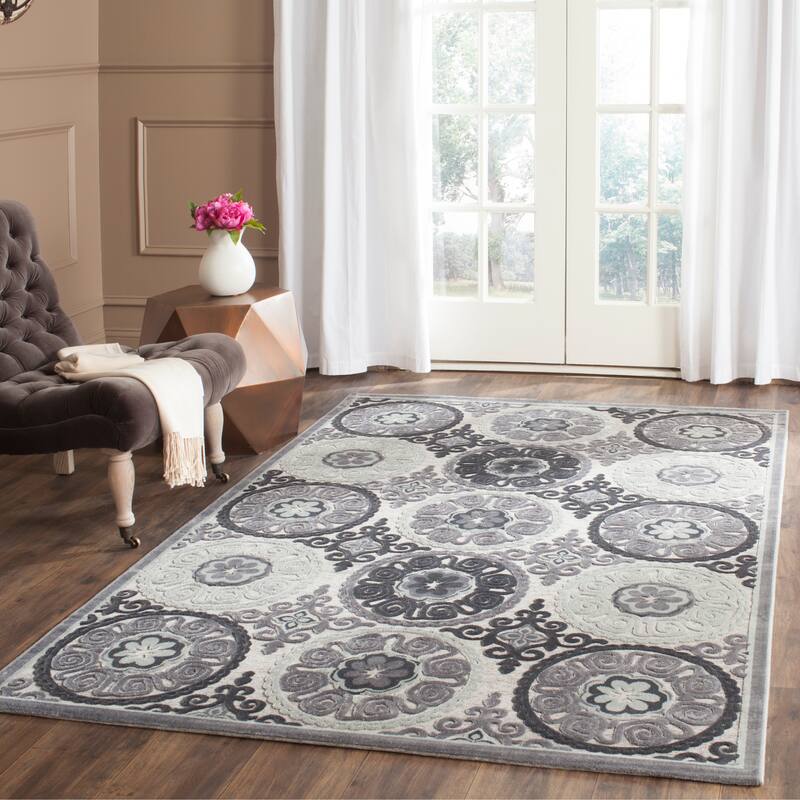 SAFAVIEH Paradise Luda Modern Viscose Rug - 5'1" x 7'6" - Light Grey/Dark Grey