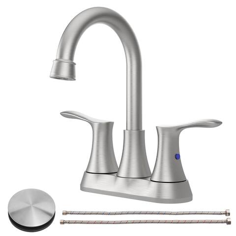 2-Handle centerset basin faucet with Pop-up Drain