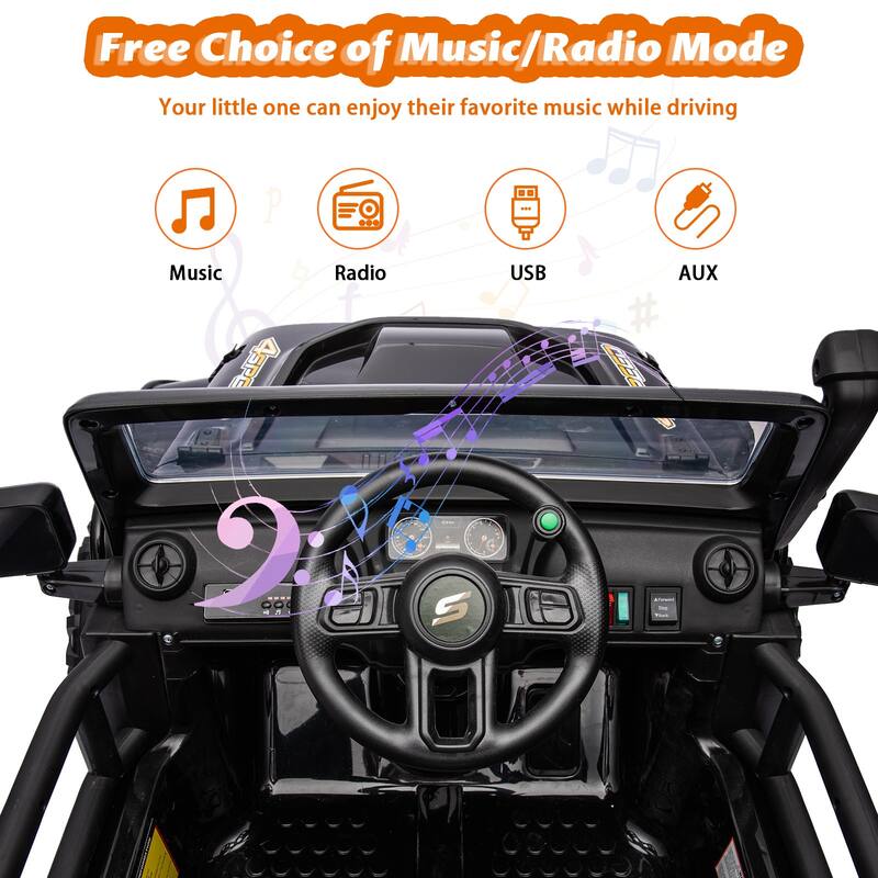 2 Seater Electric Truck, 24V Ride On Car for Kids Best Gift