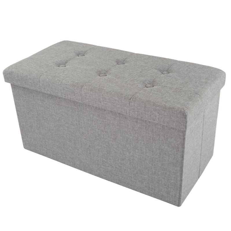 Lavish Home Set of Two 30-Inch Ottomans, Gray