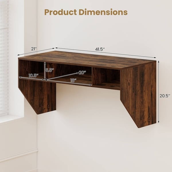 Costway Wall-Mounted Computer Desk Home Office Floating Study Table ...