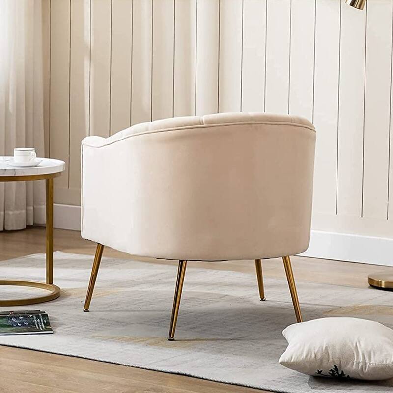 SEYNAR Modern Velvet Upholstered 3 Piece Living Room Set with Golden Legs
