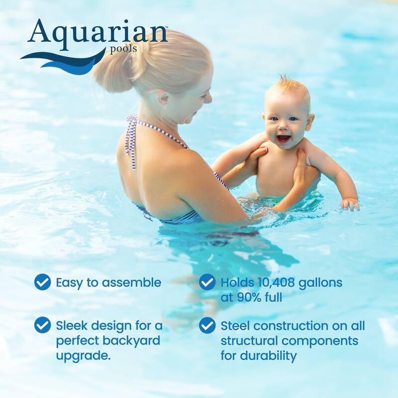 Aquarian Fuzion 21' x 52" Above Ground Swimming Pool Kit w/ Pump and Ladder