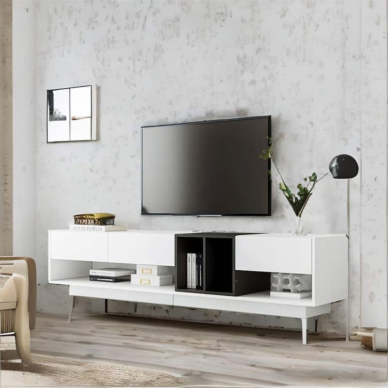 ON-TREND Sleek and Stylish TV Stand with StorageTwo-tone Media Console