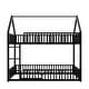 preview thumbnail 15 of 18, Twin Over Twin Floor Bunk Bed, Metal House-Shaped Bunk Bed Frame with Fence-Shaped Guardrail and Small Door for Kids Girls Boys
