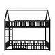 preview thumbnail 5 of 18, Twin Over Twin Metal Floor Bunk Bed with Safety Guardrails and Roof Design for Kids, House Shaped Bunk Bed Frame