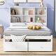 preview thumbnail 6 of 20, Wooden Full Size Bed Platform Bed with Storage Bookcase Headboard, 2 Storage Drawers & Charging Station for Kids Boys Girls