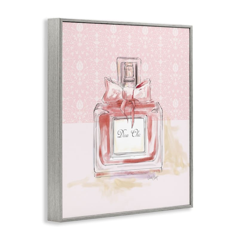 Stupell Diva Chic Pink Perfume Framed Giclee Art Design By Carol Robinson