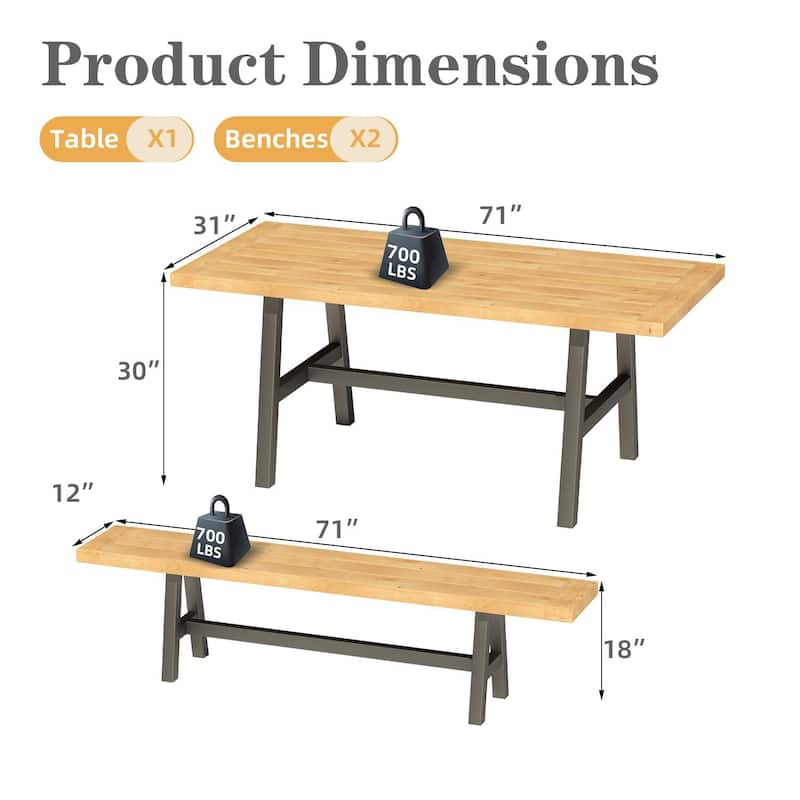 Erommy Metal Folding Outdoor Dining Table, Premium Rectangle Patio Dining Set for Backyard, Porch, Lawn, and Garden