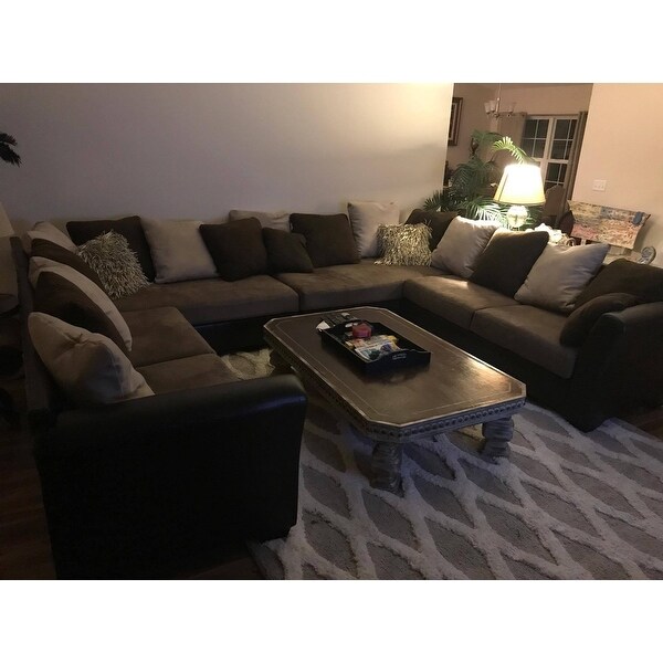 Signature Design By Ashley Masoli 2 Piece Mocha Corner Chaise And Sofa Sectional