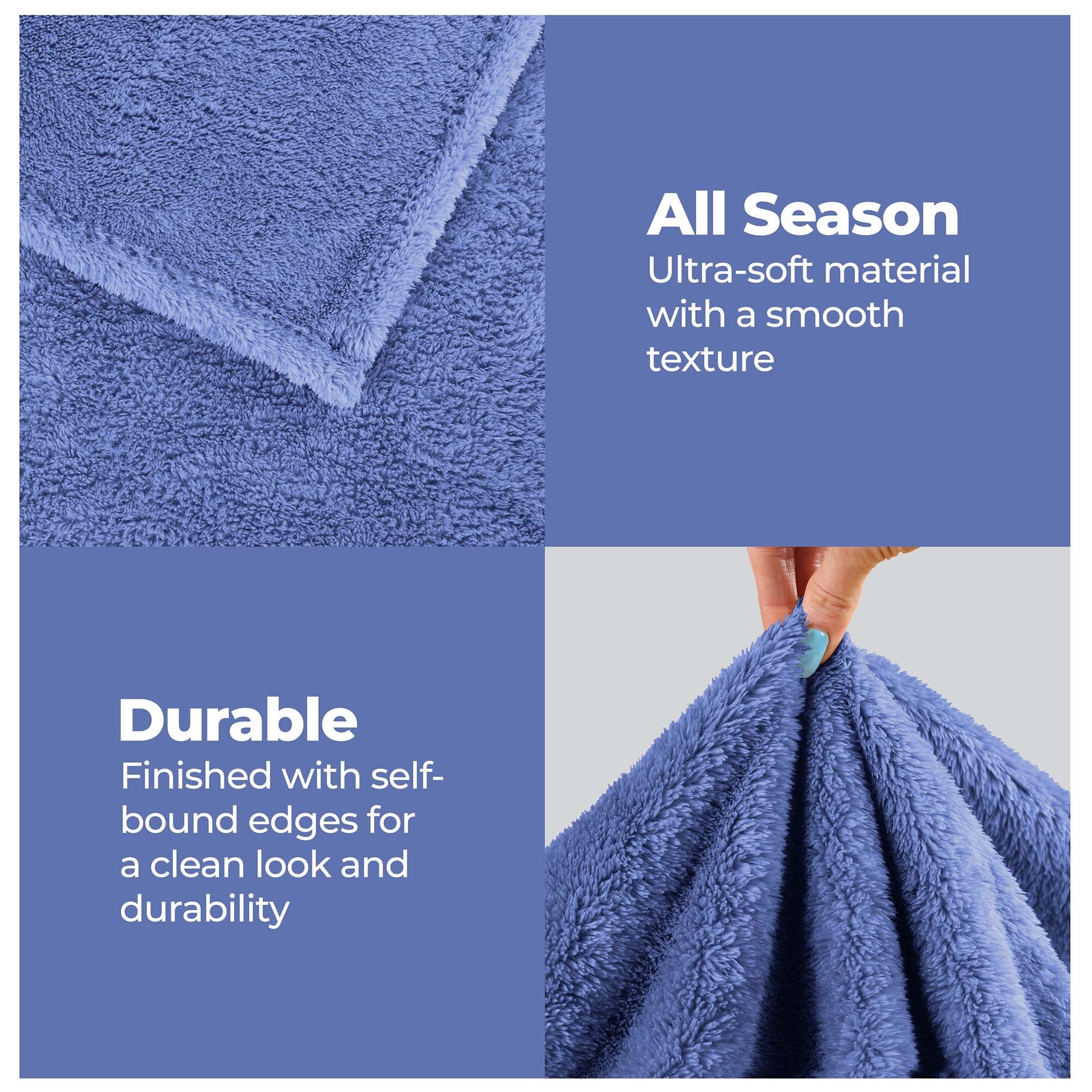 Superior Classic Solid Fleece Blanket Plush Medium Weight-image