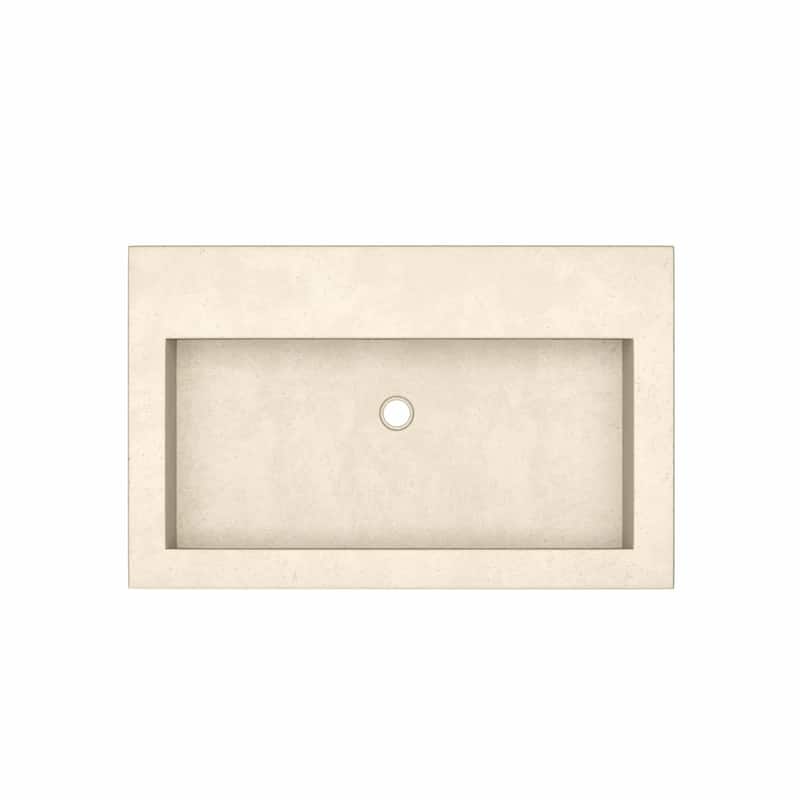 30" NativeStone Trough Drop-in Rectangular Bathroom Sink