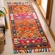preview thumbnail 2 of 13, SAFAVIEH Handmade Aspen Dona Boho Tribal Wool Rug 2'3" x 11' Runner - Orange/Fuchsia