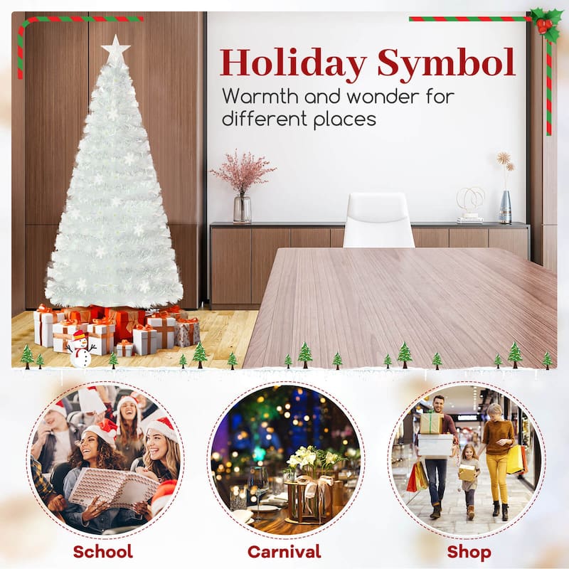 Costway 5/6/7 FT Artificial Xmas Tree with 170/230/270 PET Branch Tips