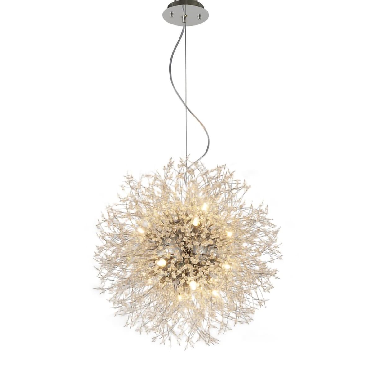 Transitional 16-Light Chrome Stainless Steel Chandelier With Clear Crystal Accents