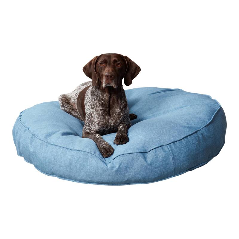 Gordie Round Indoor/Outdoor Pillow Dog Bed - Large (42") - Denim