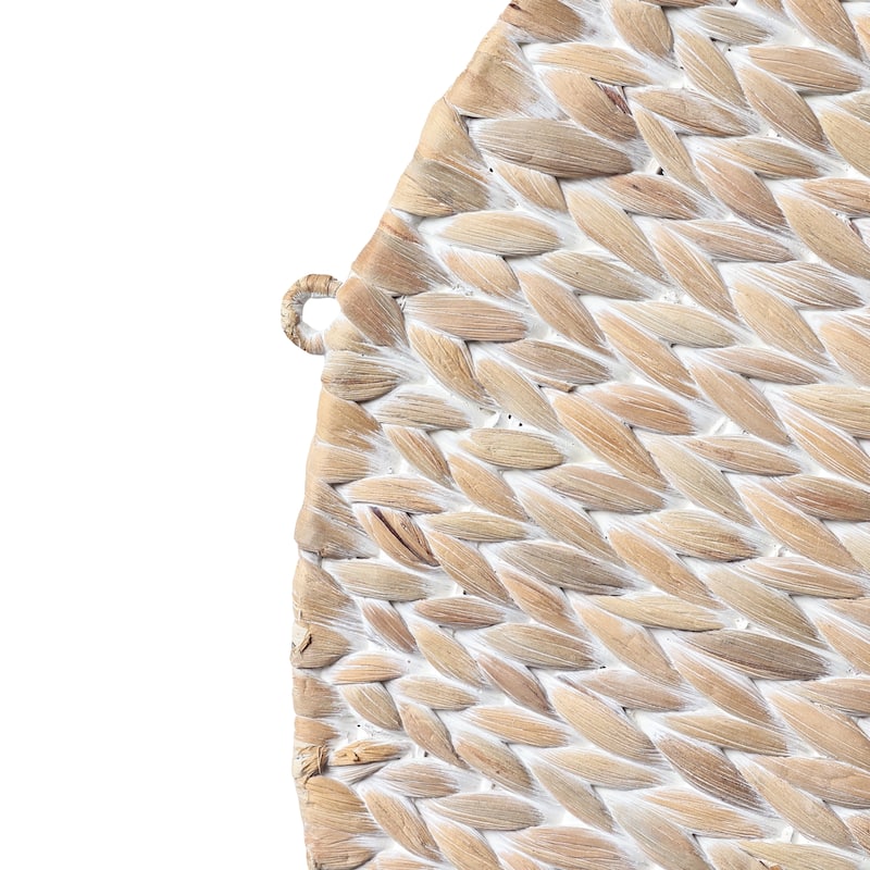 happimess 24.5" 3-Shelf Circular Handwoven Hyacinth Wall Rack