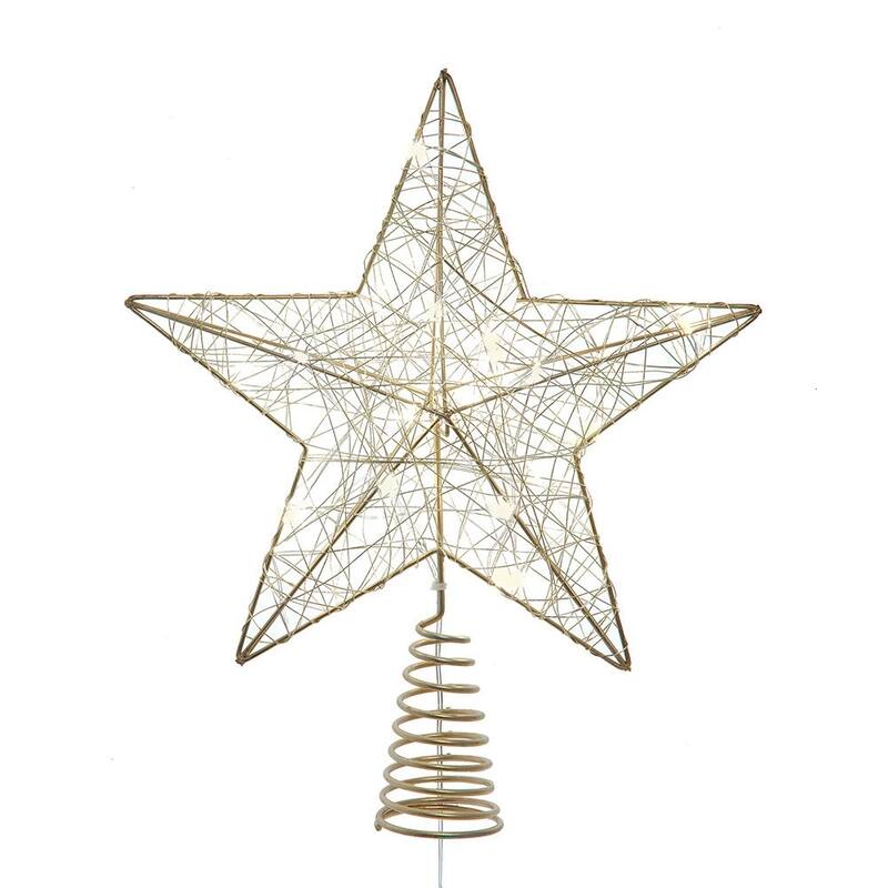 Kurt Adler 11.8-Inch Battery Operated 5-Point Metal Star Tree Topper