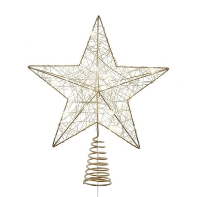 Kurt Adler 11.8-Inch Battery Operated 5-Point Metal Star Tree Topper