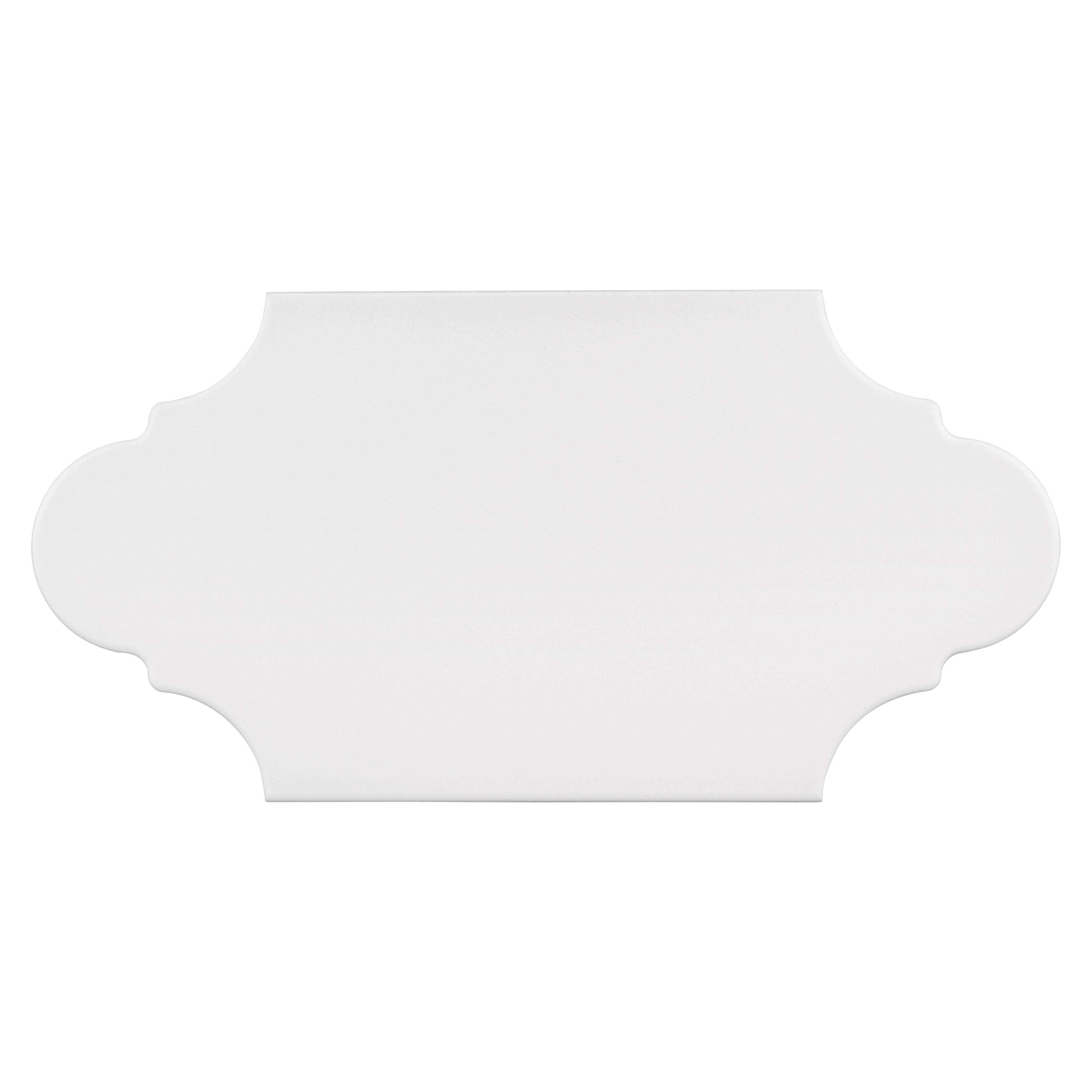 Merola Tile Textile Basic Provenzal White 6-1/4" x 12-3/4" Porcelain Floor and Wall Tile