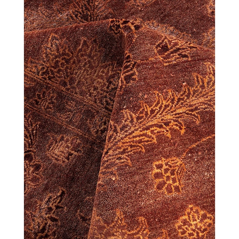 Ikat One-of-a-Kind Handmade Area Rug - Brown, 8' 2" x 10' 2" - 8' 2" x 10' 2"