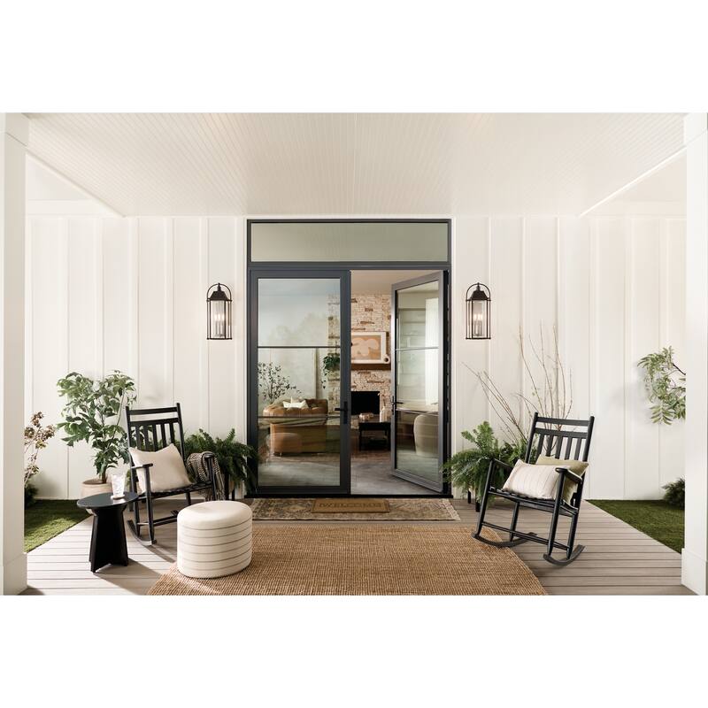 Kichler Lighting Harbor Row 3-Light Textured Black Outdoor Wall Sconce - 23.25 in