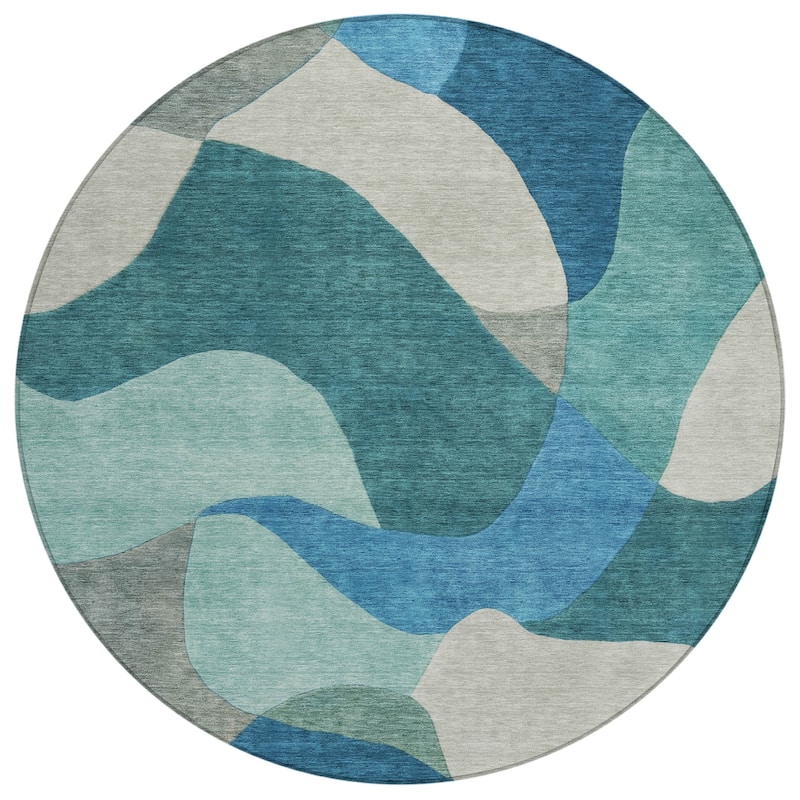 Machine Washable Indoor/Outdoor Modern Century Chantille Rug