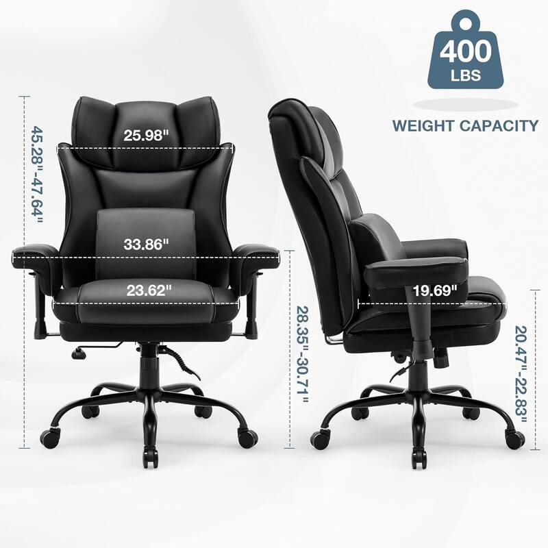 High Back Office Chair Rocking Office Chair Ergonomic Office Chair with Padded Armrests Massage and Lumbar Support, for Office
