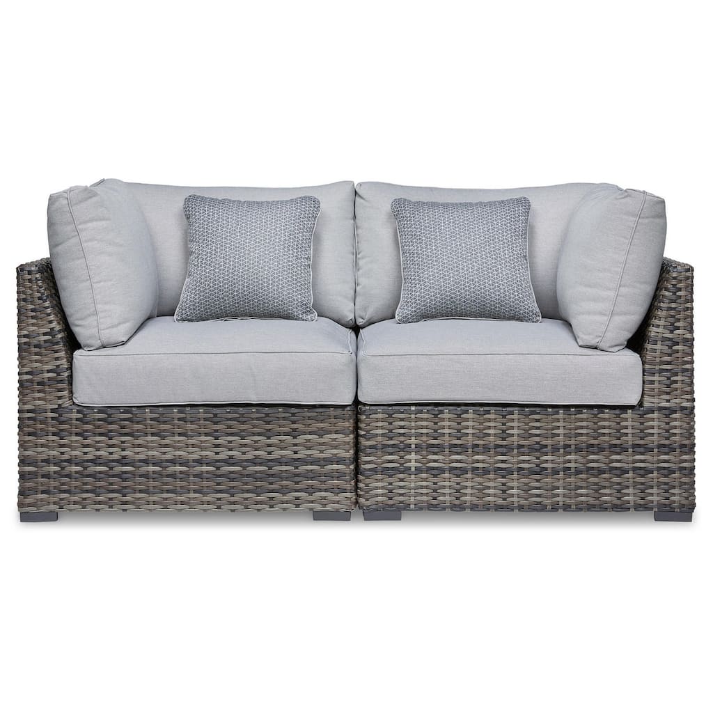 Signature Design by Ashley Harbor Court Gray Corner with Cushion, Set of 2 - 69"W x 34"D x 34"H