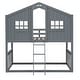 preview thumbnail 5 of 18, Twin Over Twin House Bunk Bed with Roof, Window, and Ladder