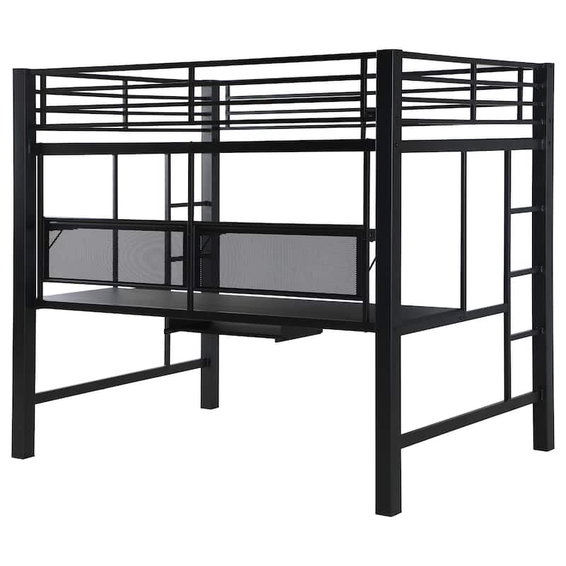 Avalon Contemporary Black Full Workstation Loft Bed
