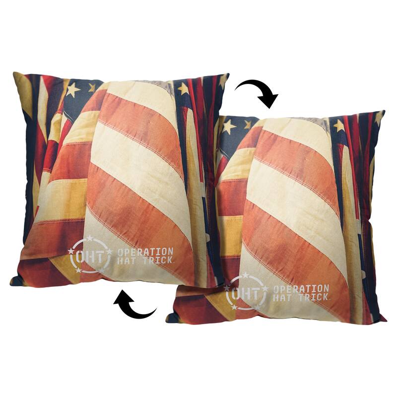 Operation Hat Trick Operation Hat Trick Vintage Flag 18 Inch Throw Pillow