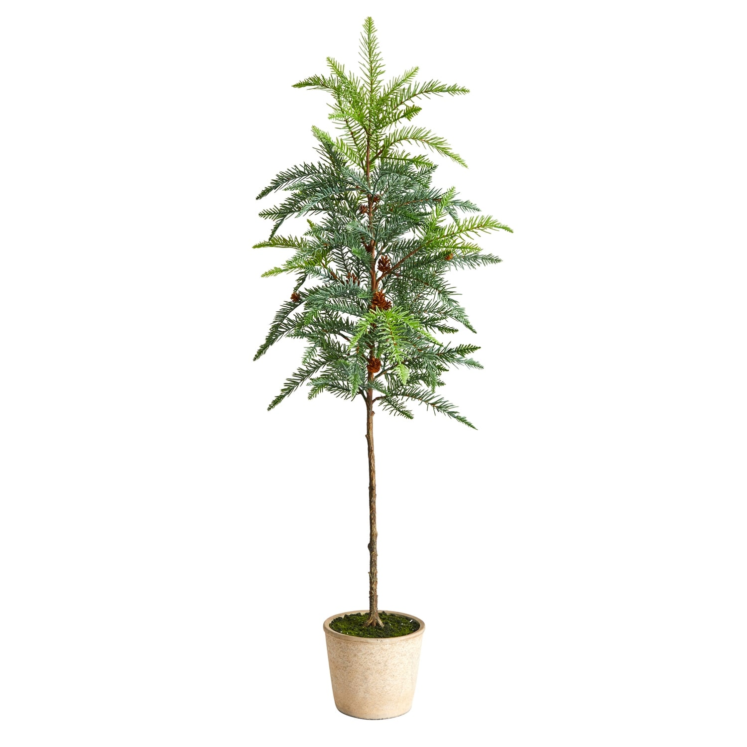 Artificial Pine Christmas Tree with Planter - 3.5ft Holiday Decor - Minimalist Design - Green - 61 Inches and Over