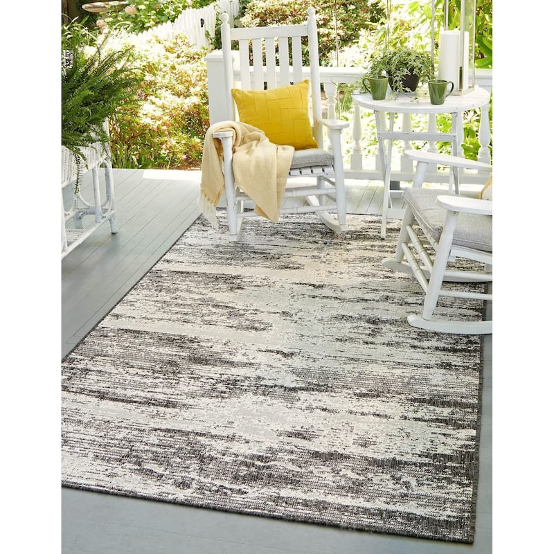 Outdoor Ucul Collection Area Rug - Charcoal - 3'x5'3"