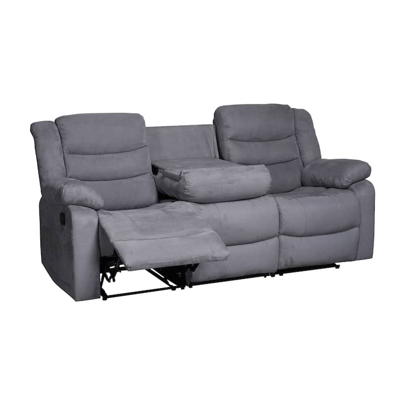 3 Piece Manual Reclining Livingroom Sofa Set with Dropdown Table, 2 Recliners and 1 Sofa