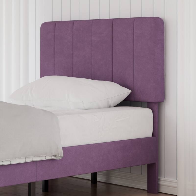 Javlergo Upholstered Platform Bed Frames with Height Adjustable Headboard, Sturdy Wooden Slats/Noise-free