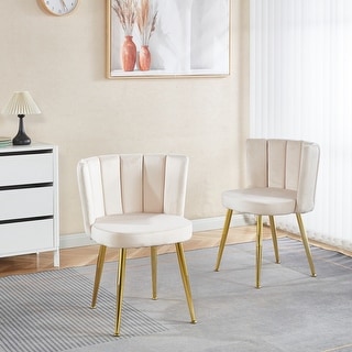 Modern dining chair(set of 2 ) with iron tube legs, comfortable backrest, suitable for dining room, living room, cafe