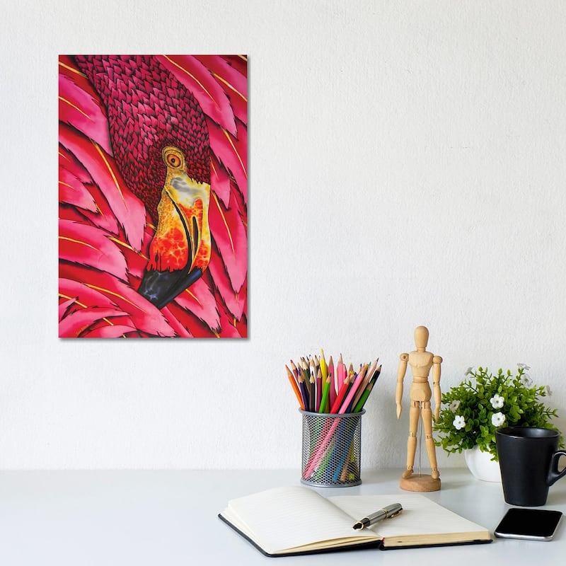 iCanvas "Flaming Flamingo" by Daniel Jean-Baptiste Canvas Print - 12x8x0.75