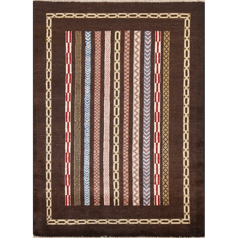 Brown Moharramat Oriental Home Decor Area Rug Hand-knotted Wool Carpet - 3'9" x 5'0"