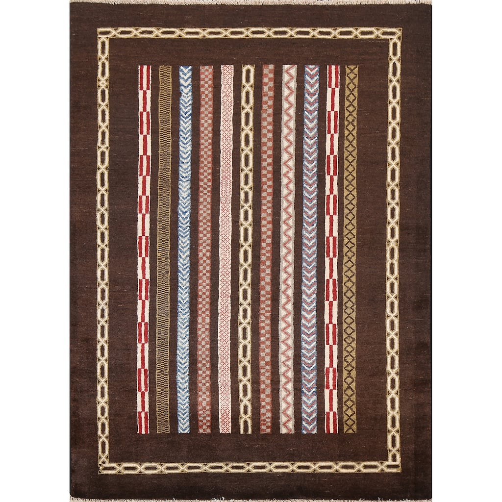 Brown Moharramat Oriental Home Decor Area Rug Hand-knotted Wool Carpet - 3'9" x 5'0"