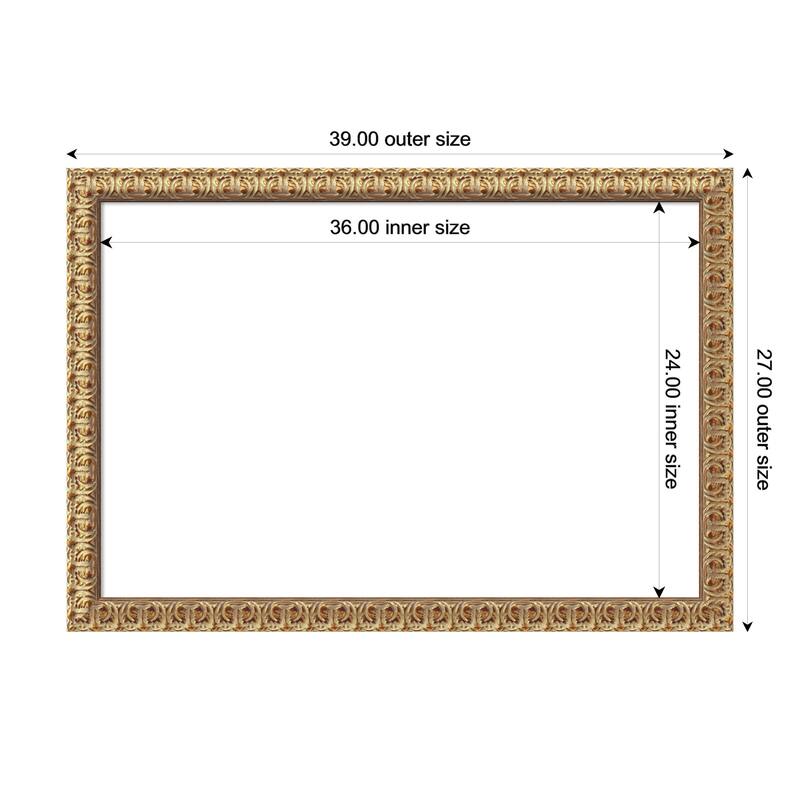 Amanti Art Florentine Gold Framed Dry Erase Magnetic Board - 39 x 27 in
