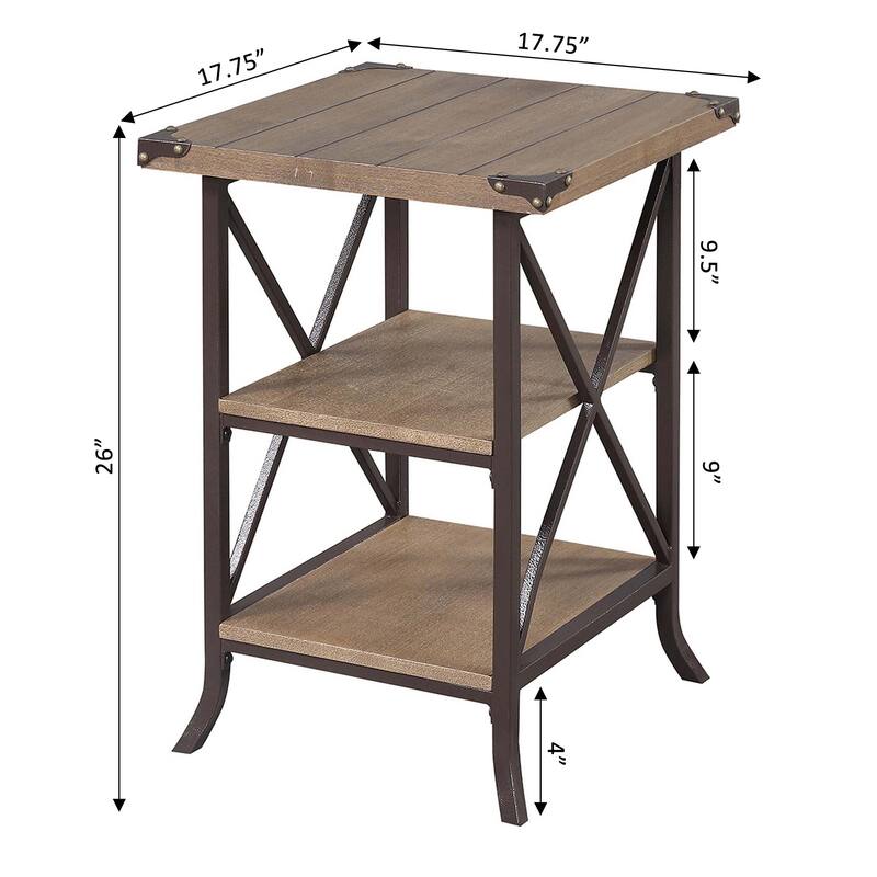 Convenience Concepts Brookline End Table with Shelves