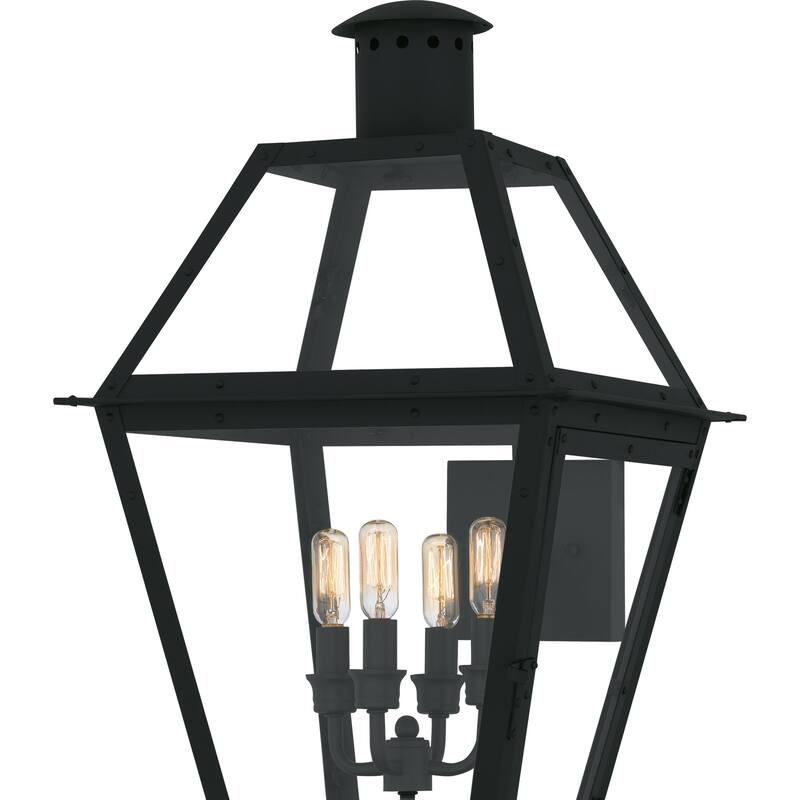 Rue De Royal 4-Light Earth Black Outdoor Wall Lantern