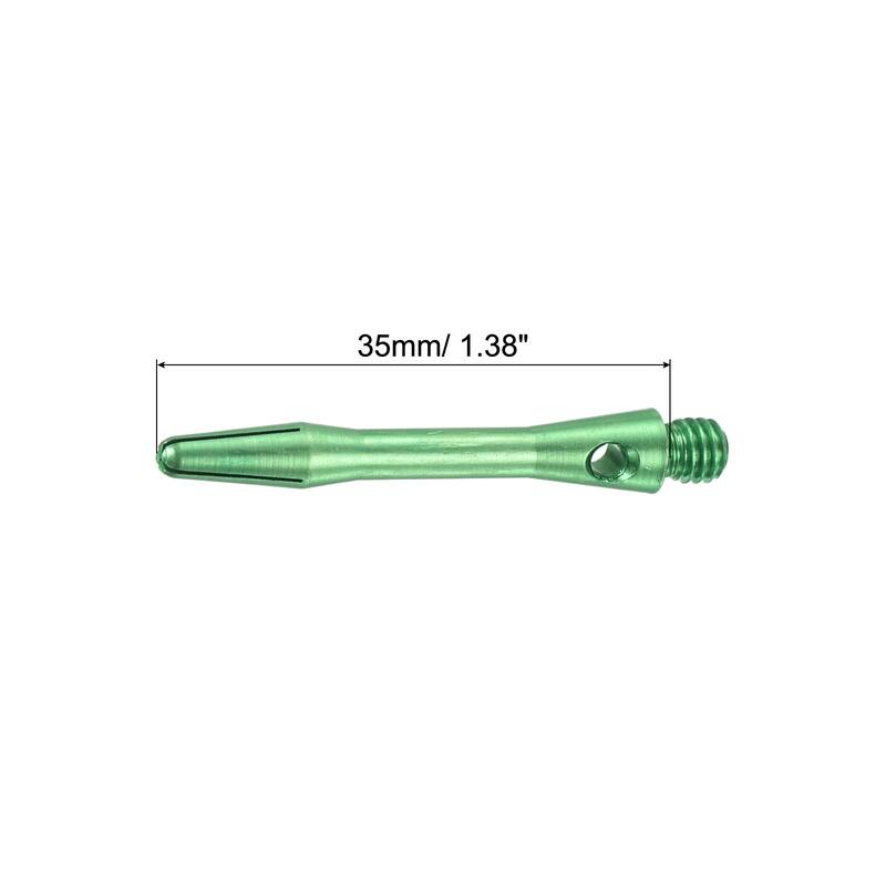 35mm Dart Shafts, Medium 2BA Thread Aluminum Dart Stems - 3 Pack - Green