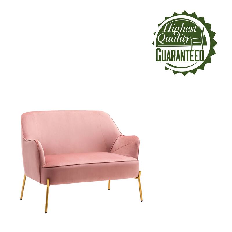 Porthos Home Kyler Loveseat Couch Sofa, Velvet Upholstery, Gold Chrome Legs